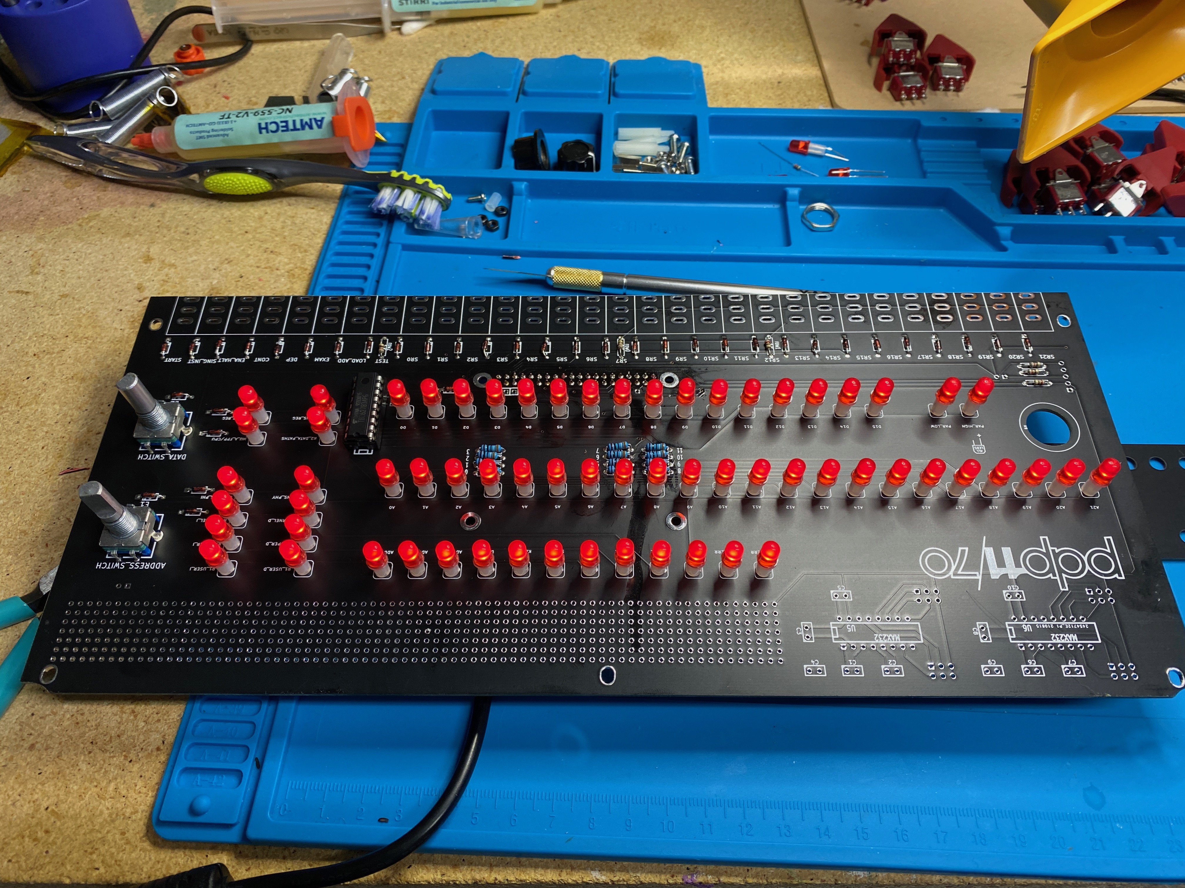 LEDs on.